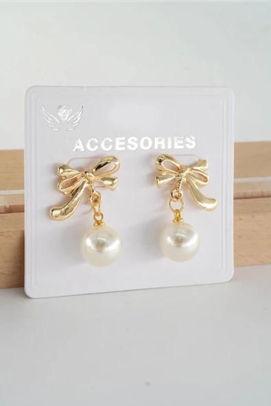 Kadın Özel Tasarım Suni İncili Küpe - Resim 2