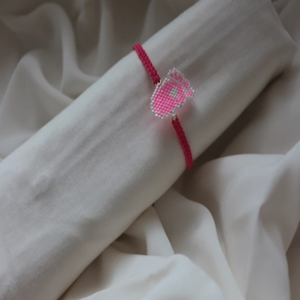 El Yapımı Ayak Miyuki Bileklik (pembe) - 2