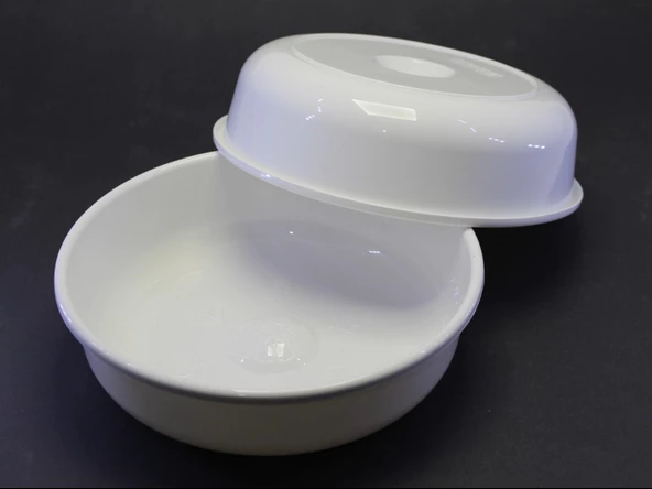 3 Adet Beyaz Renk Plastik Hamam Banyo Curun Sauna Termal Kaplıca Tası Maşrapa 20 Cm Çap 5 Cm Yükseklik - 5