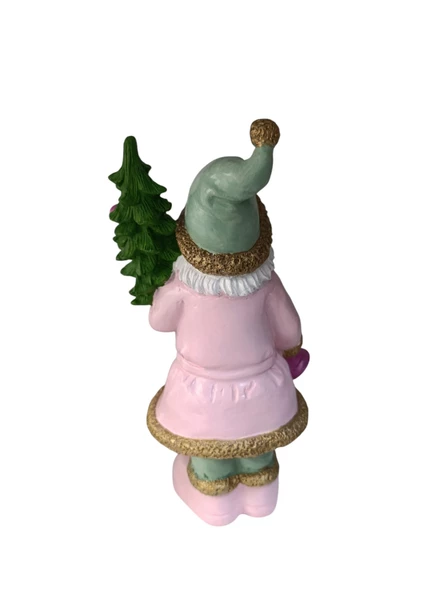 Noel Baba Çam Ağaçlı Pembe Biblo, Figür - 5