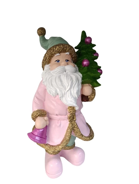 Noel Baba Çam Ağaçlı Pembe Biblo, Figür