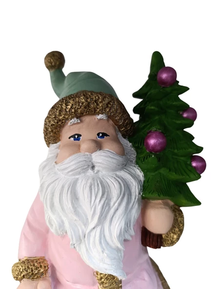 Noel Baba Çam Ağaçlı Pembe Biblo, Figür - 2