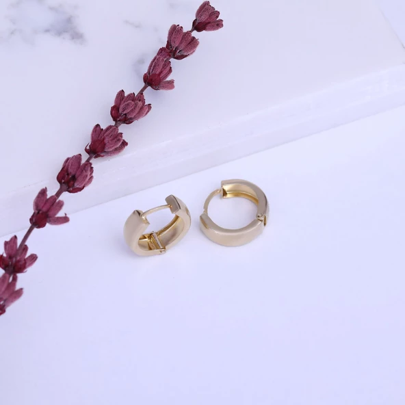 925 Ayar Gümüş Minimal Halka Hoop Küpe - E00264 - 3