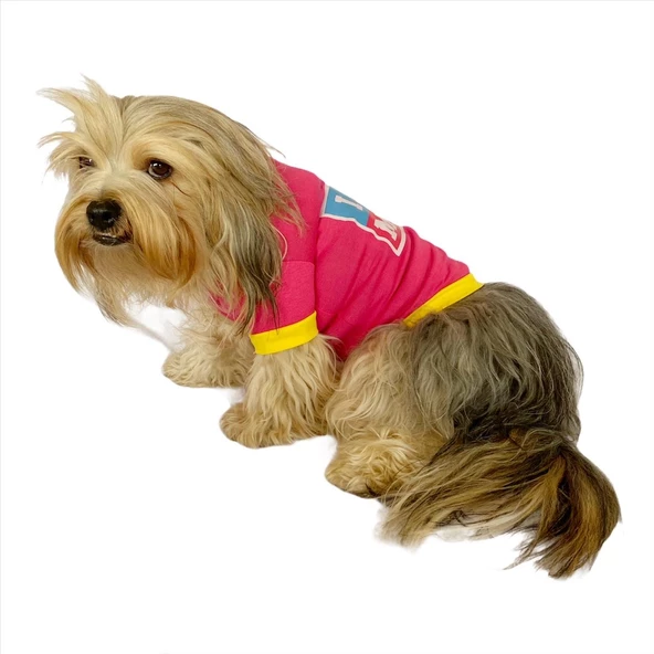 Love Mom Pink, Oval Yaka Tişört Köpek Kıyafeti,Elbisesi Anneler Günü - 8