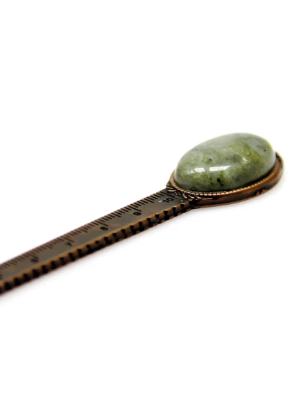 Doğal Taş Labradorit Doğal Taşlı Kitap Ayracı ve Cetvel euklbt - 3