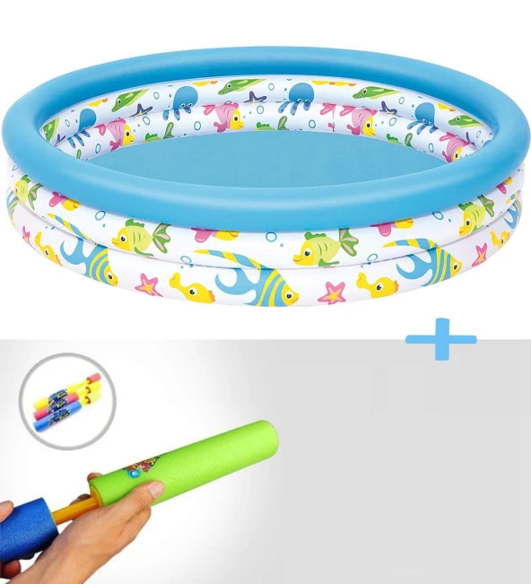 Su Pompalı Bestway 51009, 3 Boğum Desenli Çocuk Havuzu, 122x25 cm - 3
