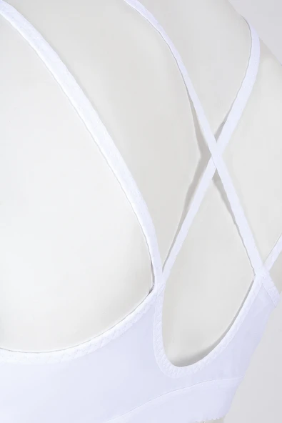 Beyaz İnce Askılı Çift Askılı Büstiyer - 2