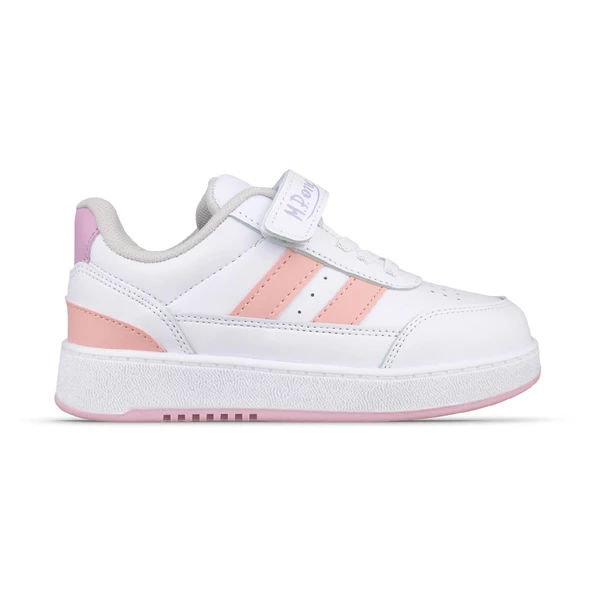 Büyük Kız Çocuk Cırtlı Beyaz-Pembe Sneaker