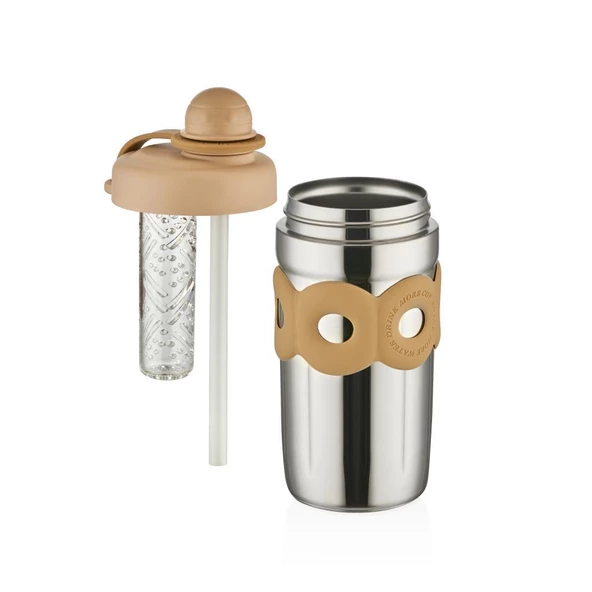 Shotay Donat Çelik Matara Çocuk 500Ml Çelik Bej - 3