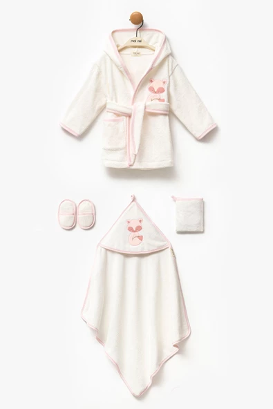 Moi Noi Bebek Bornoz Seti Sincap Model 4 lü