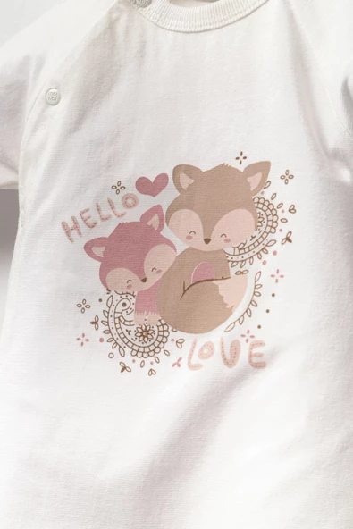 MOİ NOİ Unisex Yenidoğan Bebek Şapkalı Tulum 2 li - 2