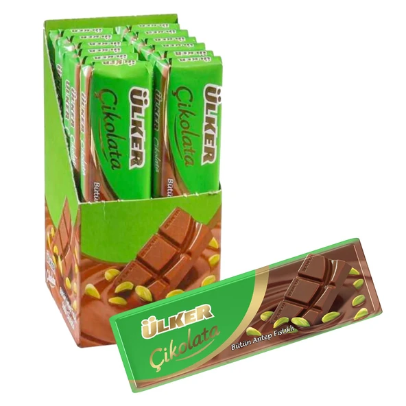 Ülker Antep Fıstıklı Baton Çikolata 30 gr x 12 Adet