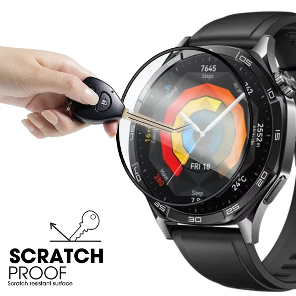 Huawei Watch GT 5 46mm Full Ekran Nano Saat Koruyucu (42/41mm Değildir) - Resim 5
