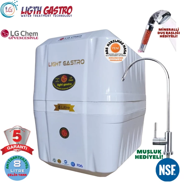 LİGHT GASTRO BEYAZ 8 LİTRE 7 FİLTRE 14 AŞAMA SU ARITMA CİHAZI