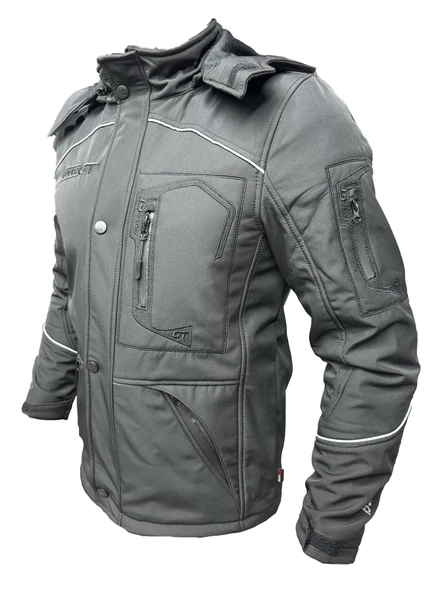 Forte Gt 1084 Babil Full Koruma 4 Mevsim Kışlık Softshell Motosiklet Montu 2XL Beden Siyah - 5