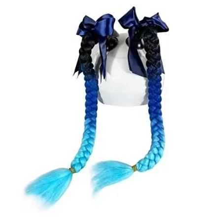 Tex Kask Süsü 5 Motosiklet Bisiklet Ve Kayak Kask Süsü Kalın Örgü At Kuyruğu Saç Koyu Açık Mavi - 2