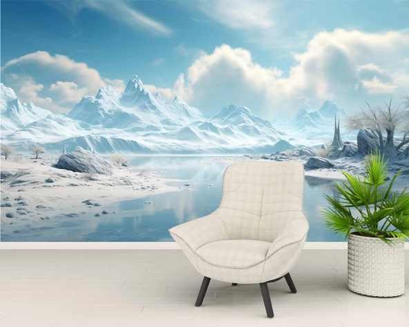 Kutuplar Dağ Manzaralı Duvar Kağıdı - Resim 6