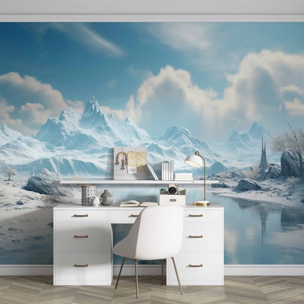 Kutuplar Dağ Manzaralı Duvar Kağıdı - Resim 4