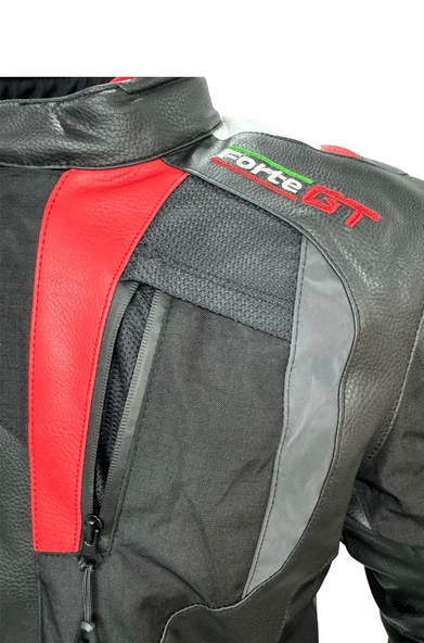 Forte Gt 2001077 Simurg Deri Full Koruma Mevsimlik Motosiklet Montu XL Beden Siyah - 5