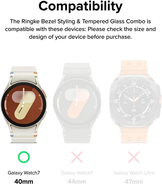 Samsung Galaxy Watch 7 40mm Kolay Uygulama Aparatlı Cam Ekran Koruyucu - 2