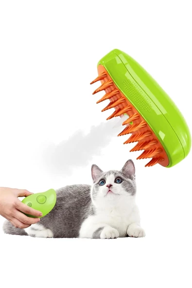 Buharlı Tüy Toplayıcı Yumuşak Kedi Köpek Tarama Fırçası Masaj Tüy Temizleme Bakım Aleti Törpü Makas ürün görseli 1