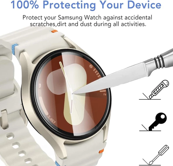 Samsung Galaxy Watch 7 40mm Kolay Uygulama Aparatlı Cam Ekran Koruyucu - 5