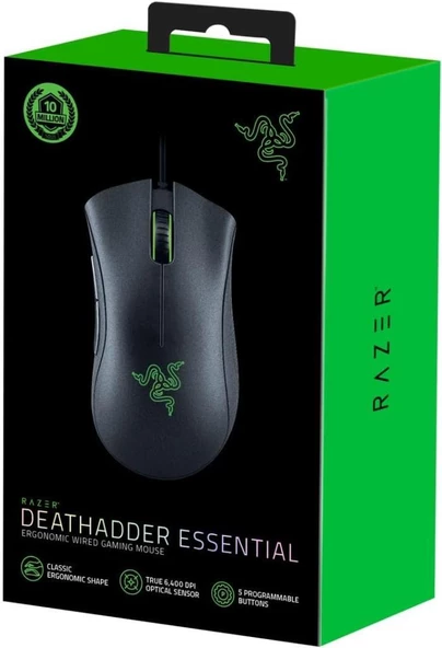 Razer DeathAdder Essential RZ01-03850100-R3M1 Siyah Optik Kablolu Oyuncu Mouse - Teşhir - Resim 3