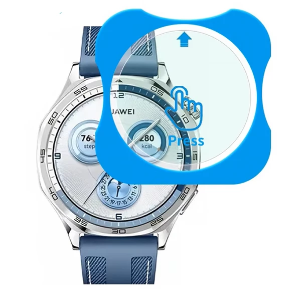 Huawei Watch GT 4 46mm High Glass Kolay Uygulama Aparatlı Cam Ekran Koruyucu