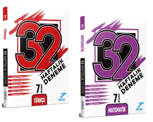 PRUVA AKADEMİ YAYINLARI 7.SINIF 32 HAFTA TÜRKÇE+MATEMATİK DENEME ürün görseli