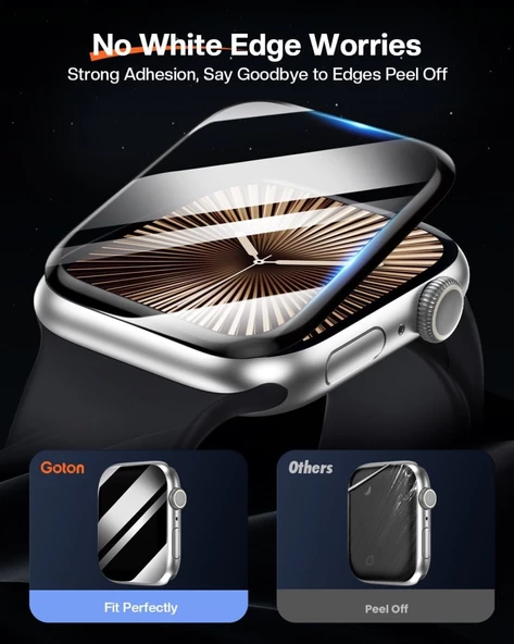 Apple Watch 10/11 Serisi 46mm Polymer Nano Ekran Koruyucu + Kolay Uygulama Aparatlı - 3