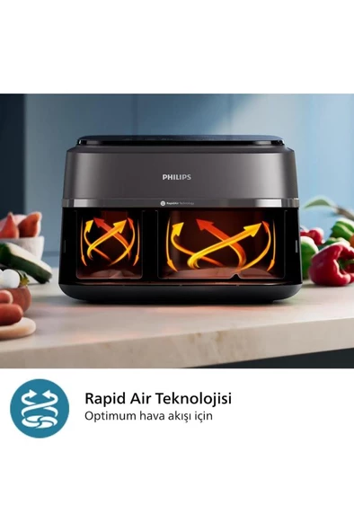 Philips NA350/00 3000 Serisi Çift Hazneli Airfryer - Resim 8