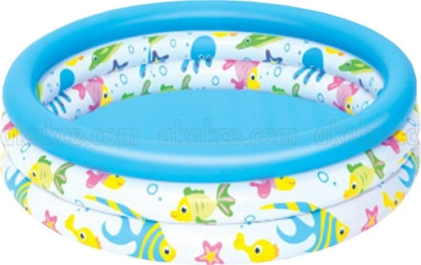 Deniz Topu ile Bestway 51008, 3 Boğum Desenli Çocuk Havuzu,102x25cm - 2