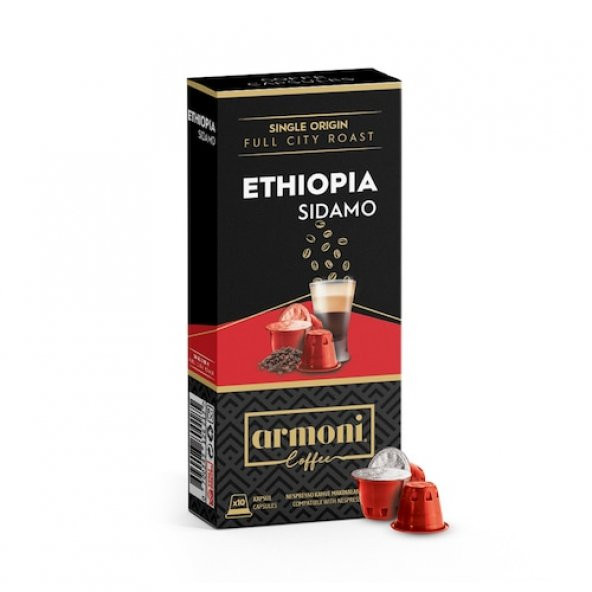 Armoni Coffee Ethiopia Sidamo Nespresso Uyumlu Kapsül Kahve 10lu