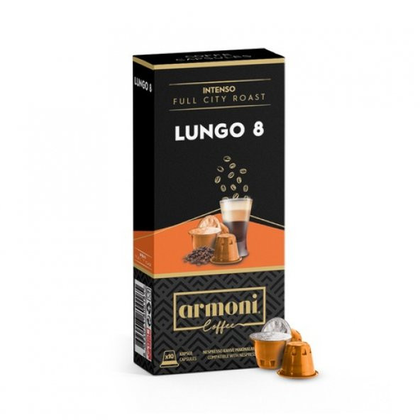 Armoni Coffee Lungo 8 Nespresso Uyumlu Kapsül Kahve 10lu