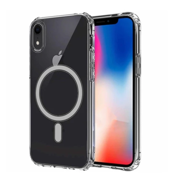 TechnoGuru  iPhone XR Kılıf Magsafe Özellikli Sert EMBOS Premium Silikon Kapak