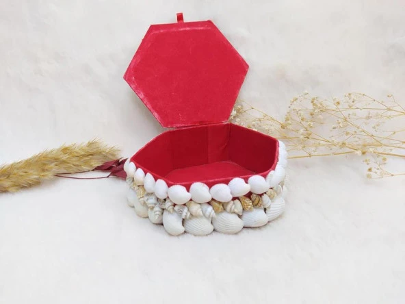 Doğal Deniz Kabuklu Takı Saklama Kutusu Mücevher Kutusu 8266 - 3