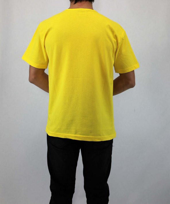 Sarı antalya saat kule baskılı tshirt - 3