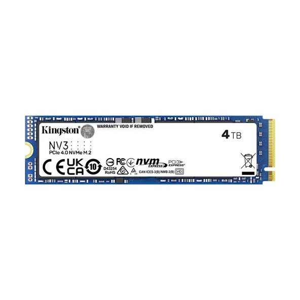 Kingston Nv3 4Tb Snv3S/4000G M.2 Nvme 6000-5000 Mbs Ssd