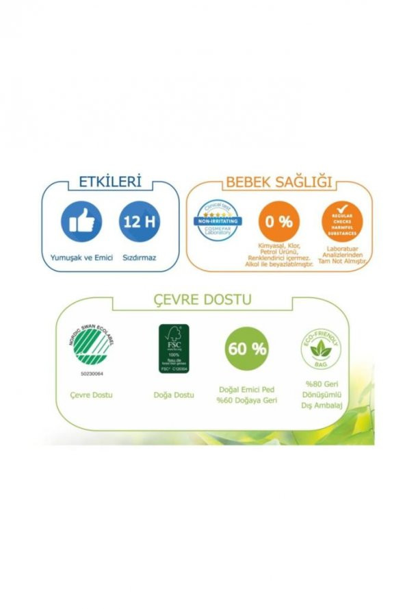 Tidoo Hipoalerjenik-Ekolojik Bebek Bezi No:1 Yenidoğan Single 2-5 kg 26 Adet - 2