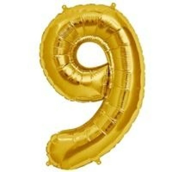 9 rakam Folyo Balon GOLD 40 CM (16 İNÇ)