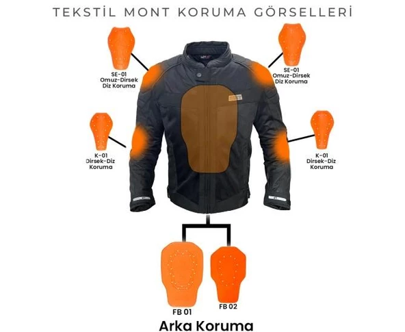 Forte Gt 2001057 Dark Night Kadın Yazlık 3 Kademeli Korumalı Motosiklet Montu L Beden - 4