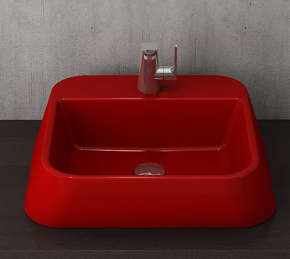 Bocchi Firenze Batarya Banklı Çanak Lavabo Kırmızı 1074-019-0126