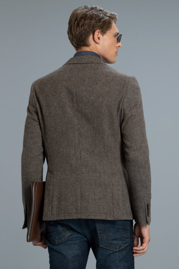 Lufian Erla Spor Blazer Ceket Slim Fit Kahverengi - 4