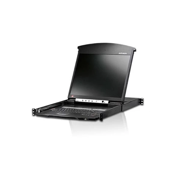 ATEN-KL1508AIM Sürgülü Kasaya Sahip, 17 inç LCD Ekran, Türkçe Klavye ve Touchpad'i Bulunan 8 Port Cat 5 KVM Over the NET™ Switch - 1 lokal / 1 uzak kullanıcı erişimi ürün görseli 1