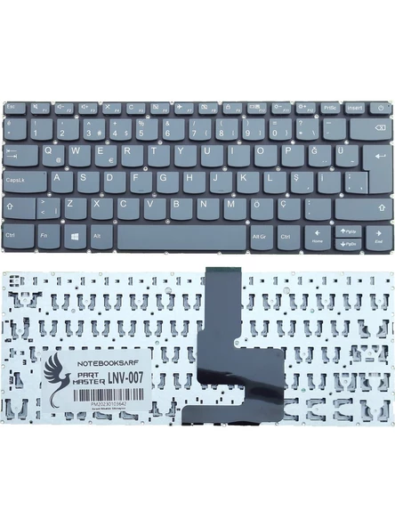 Lenovo PC4CP-TUR Laptop Klavyesi (FÜME GRİ) GARANTİLİ (YENİLENMİŞ 2. EL ÜRÜN)