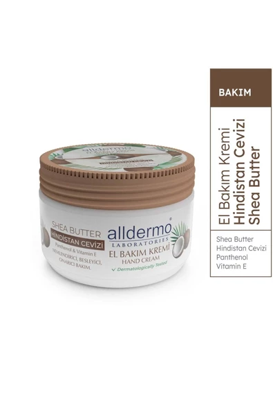 Alldermo El Bakım Kremı Shea Butter Hındıstan Cevızı 250 ml - 3