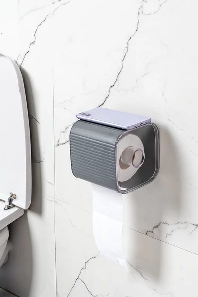 Porsima 2042 Yapışkanlı Banyo Tuvalet Kağıtlığı Wc Peçetelik Kağıtlık Tutucu Tuvalet Kağıdı Organizeri - 5
