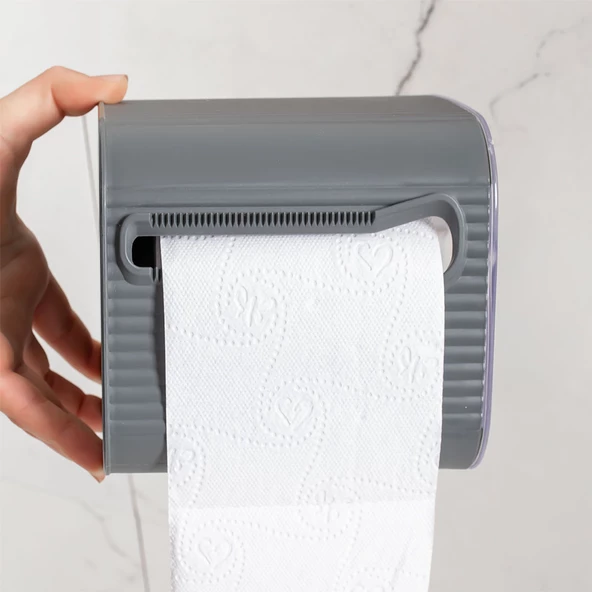 Porsima 2042 Yapışkanlı Banyo Tuvalet Kağıtlığı Wc Peçetelik Kağıtlık Tutucu Tuvalet Kağıdı Organizeri - 2