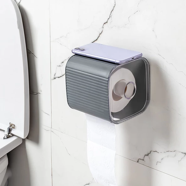 Porsima 2042 Yapışkanlı Banyo Tuvalet Kağıtlığı Wc Peçetelik Kağıtlık Tutucu Tuvalet Kağıdı Organizeri - 4