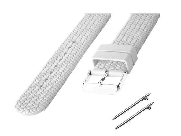 Fado 24  mm Akıllı Pimli  silikon  Baskılı Desenli Beyaz Saat Kordonu Kayışı(77) ürün görseli